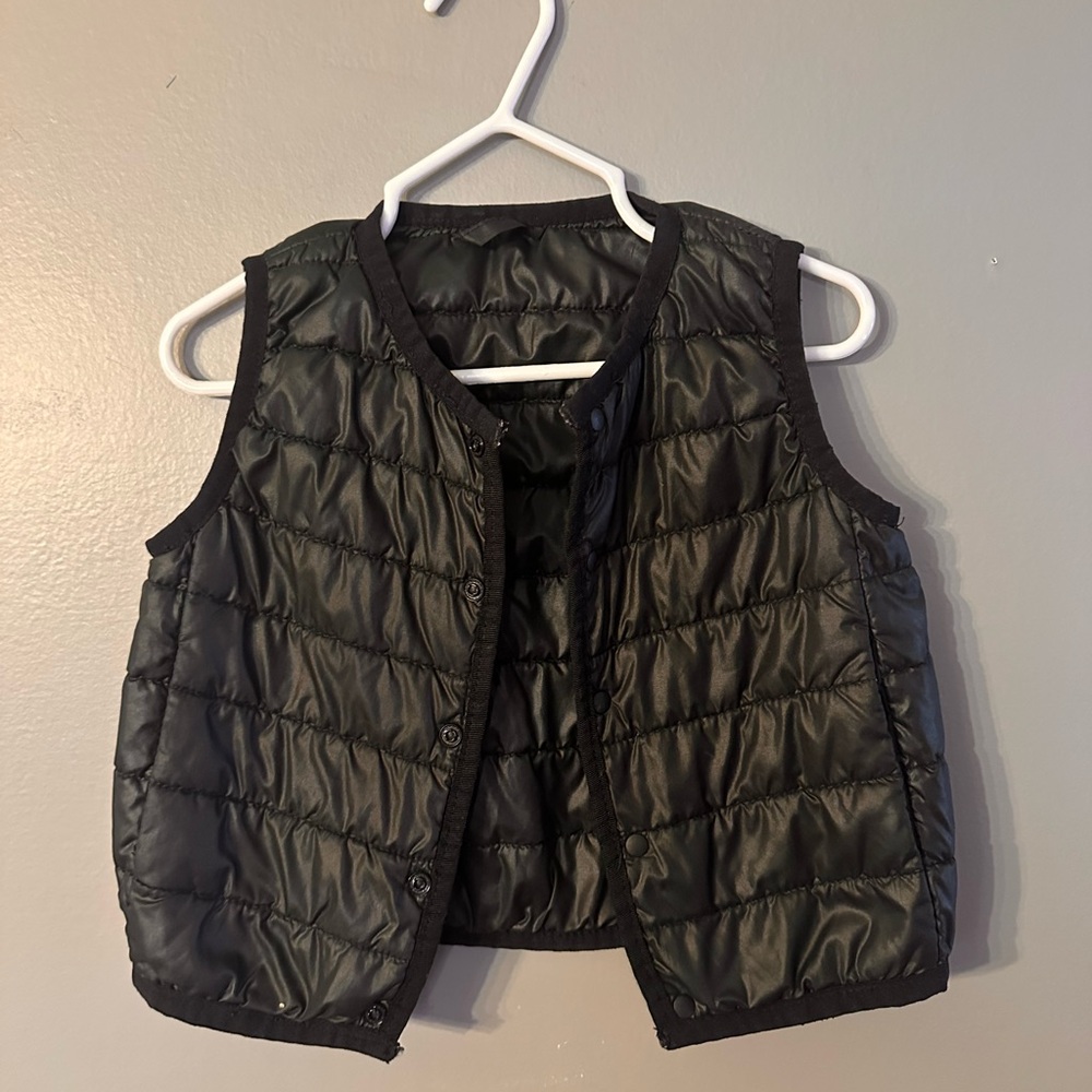 Kids Black Quilted Vest